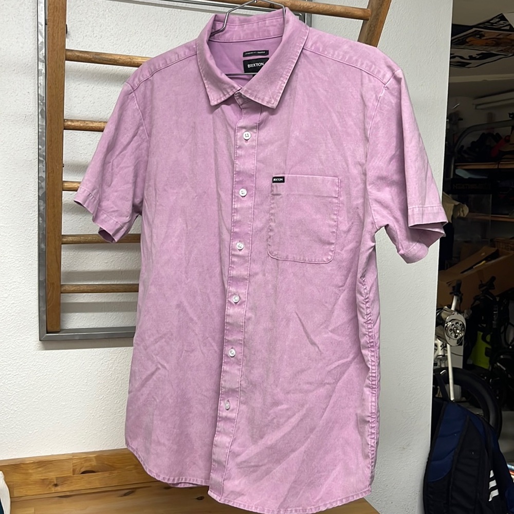 Brixton Charter Oxford SS Woven Sun Washed Pink Medium
